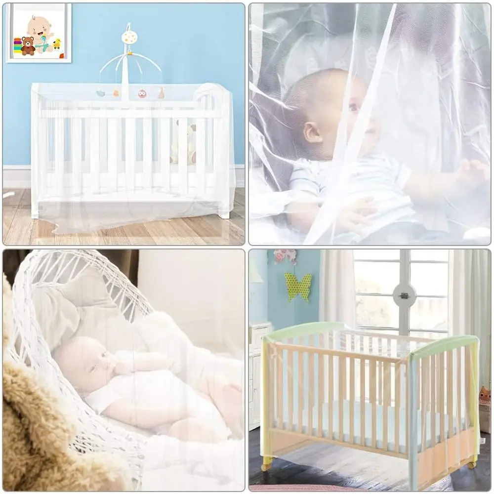 Zanzariera per Culla, Lavabile e Pieghevole, Copertura per Lettino Neonato, Tenda di Sicurezza Traspirante per Passeggino, Ideale per Vacanze e Viaggi Estivi - immagine 5