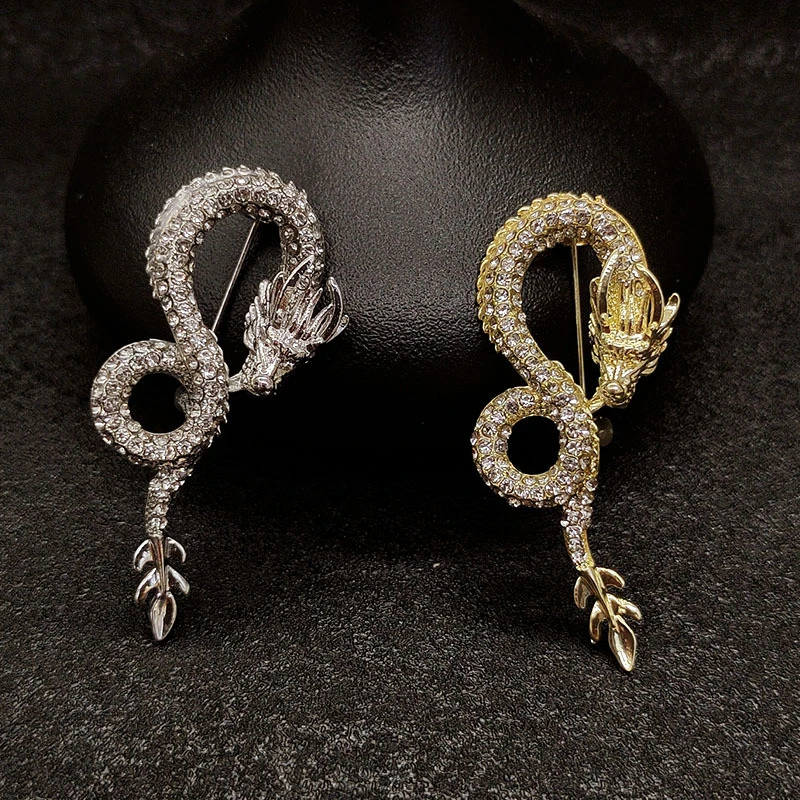 

Женская и мужская брошь в виде броши в виде феникса дракона, винтажное украшение из бутика, стразы, булавка для вечерние