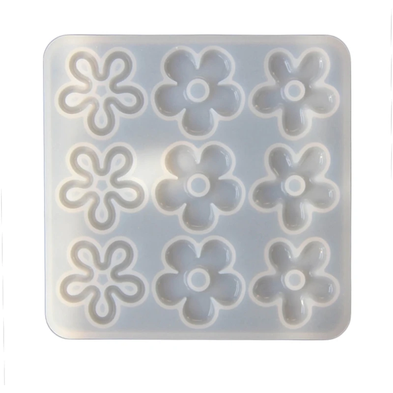 

Flower Silicone Mold Earrings Pendant Necklace Keychain Charm Epoxy Resin Mould Floral Crystal Casting Tool
