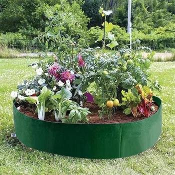 Fabric Garden Raised Bed Round Planting Container Grow Bags Planter Pot For Flower Planter Elevated Vegetable Box Planting Bag