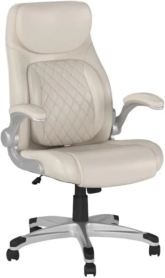 Nouhaus +Posture Ergonomic PU Leather Office Chair. Click5 Lumbar Support with FlipAdjust Armrests (Taupe)