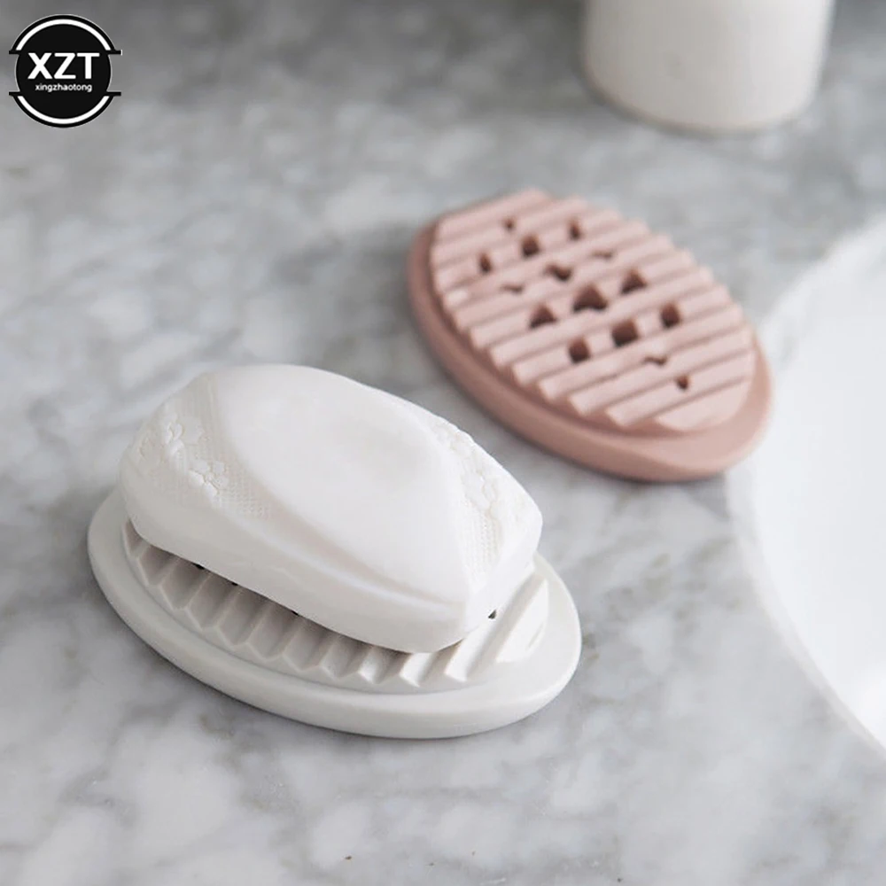 Creative Silicone Non-slip Soap Holder Dish Bathroom Shower Storage Plate Stand Hollow Dishes Openwork Soap Dishes Soap box