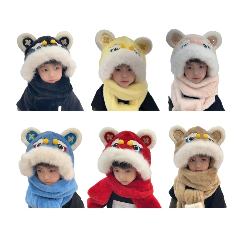 

Kids Hat Scarf and Snow Gloves Set, Winter Faux Furs Warm Soft Plush Scarf with Gloves Beanie Outdoor for Boys Girls Wholesale
