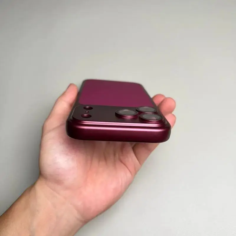 Premium Solid Color Matte Leather Phone Case with Camera Lens Protector Cover