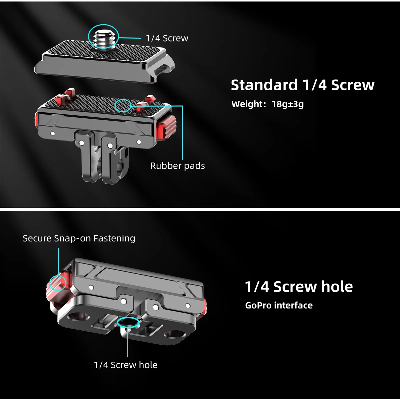 Insta 360 X4, supporto magnetico con vite da 1/4 di pollice, staffa di supporto da tavolo, accessori per fotocamera Insta360 X4 X3 X2 X ACE Pro RS R