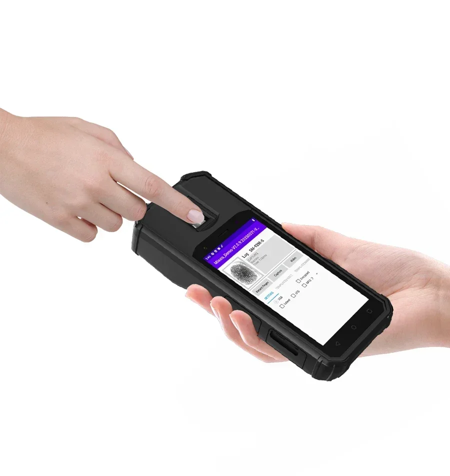 5인치 안드로이드 디지털 NFC 생체 인식 지문 판독기 캡처 장치 휴대용 단말기 4G
