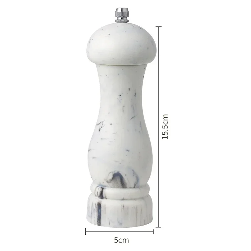 Plastic Pepper Grinder 6 Inch Salt and Pepper Mill with Adjustable Ceramic Spice Pepper Grinding Seasoning Bottle Cooking Shaker