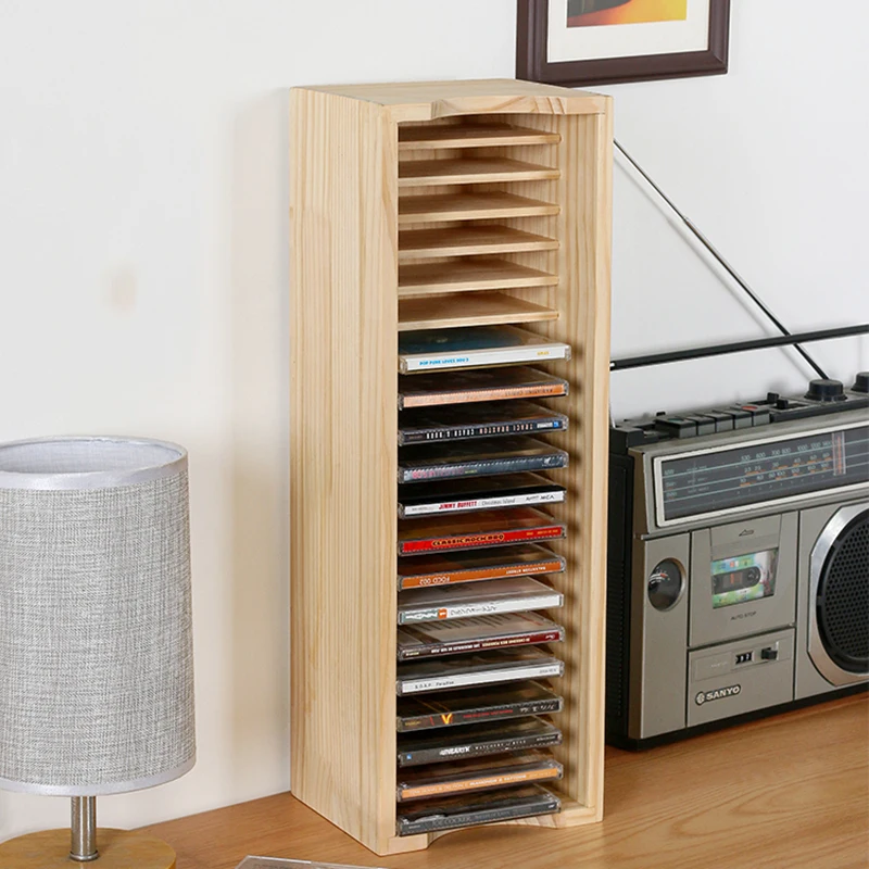 Large Retro Cd Organizer Rack Tray Holder Portable Capacity Luxury CD Rack Insert Organizador Cds De Musica Stand Furnitures