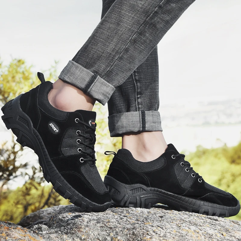 Patchwork Outdoor Sneakers Breathable Men's Casual Shoes Desert Combat Footwear Large Size Non-Slip Hiking Shoes