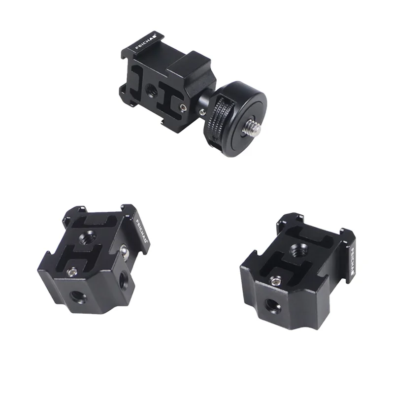 Feichao Triple Cold Shoe Mount Connector Per Led Monitor Mic Studio Flash Video 3 Cold Shoe Anti-Allentato A 1/4 "Supporto Per Supporto