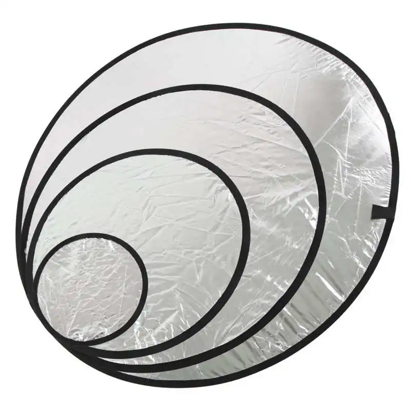 Silver White 2 In1 Reflector Portable Round Photography Light Reflector for Live Lighting light reflector