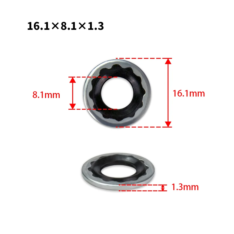 (16.1 x 8.1 x 1.3 mm) Compressor Seal Washer Gasket For GM Cars o ring seal set rubber seal ring engine transmission seal