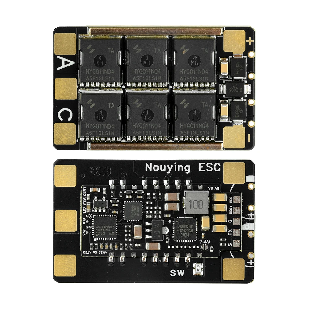 Dissipateur thermique et étiquette du BEC 5.2V/7.2V sur l'ESC brushless haute performance