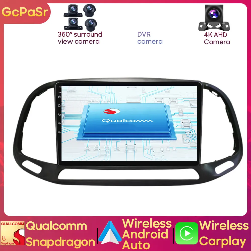 Qualcomm Snapdragon Per Fiat Doblo 2015 2016 2017 2018- 2020 Lettore Autoradio Navigazione Android Gps Audio Autoradio Carplay Ips