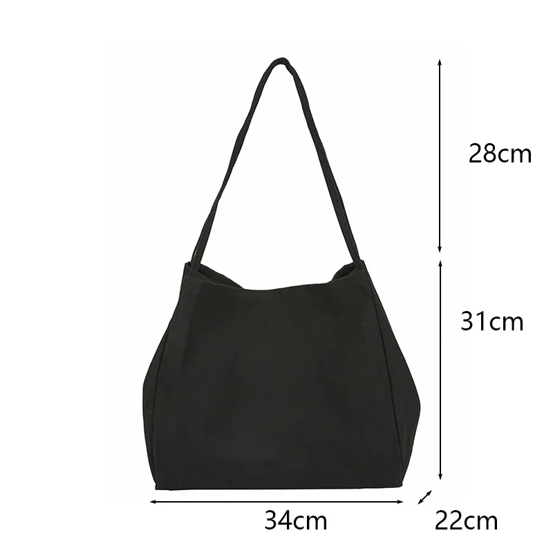 Casual Large Capacity Canvas Shopper Totes High Quality Eco Reusable Grocery Handbag for Women Travel Shoulder Bags Daily Pouch