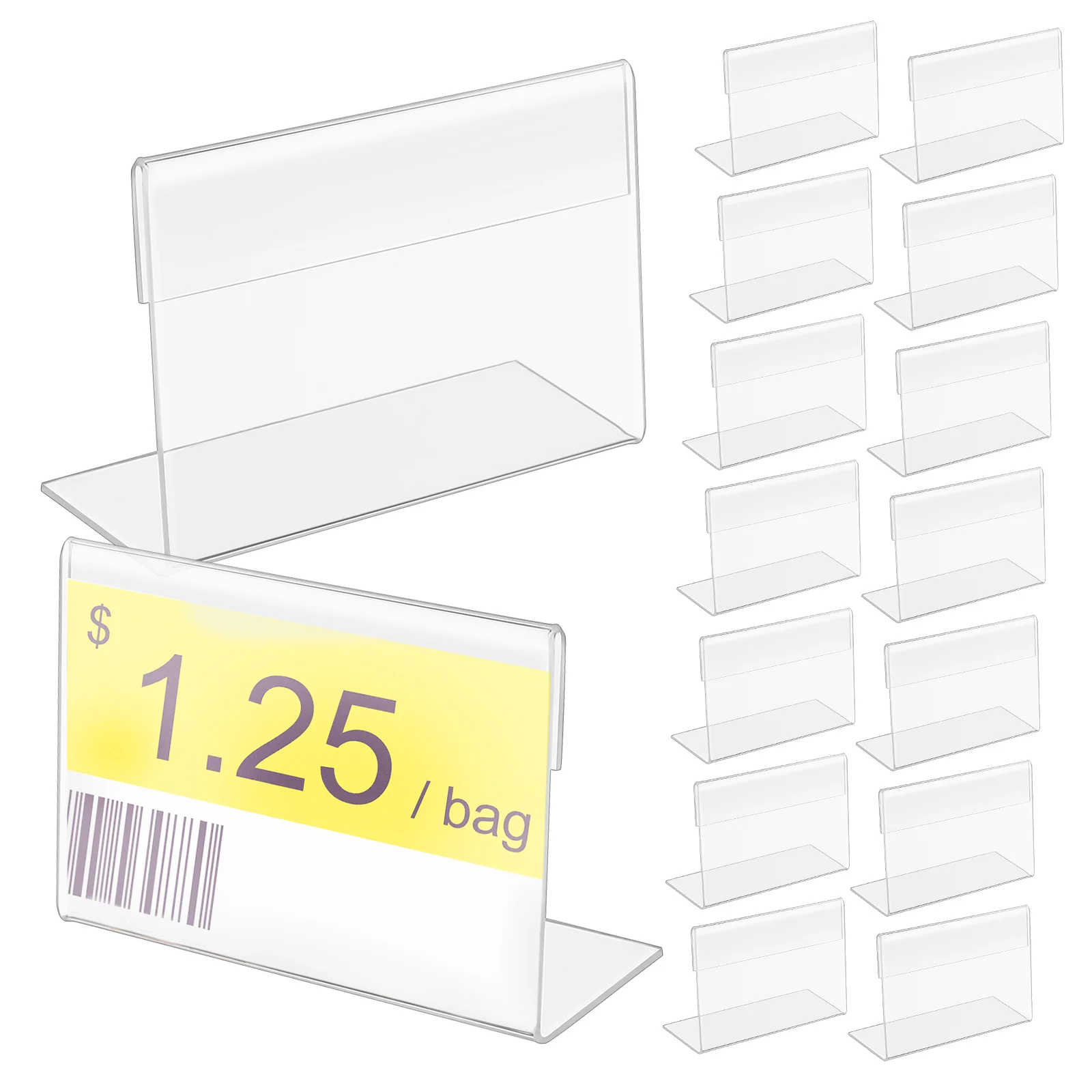 30pcs 테이블 로그인 홀더 명확한 가격 레이블 홀더 슈퍼마켓 선반 레이블 홀더 결혼식 파티에 대 한 이름 카드 디스플레이 홀더