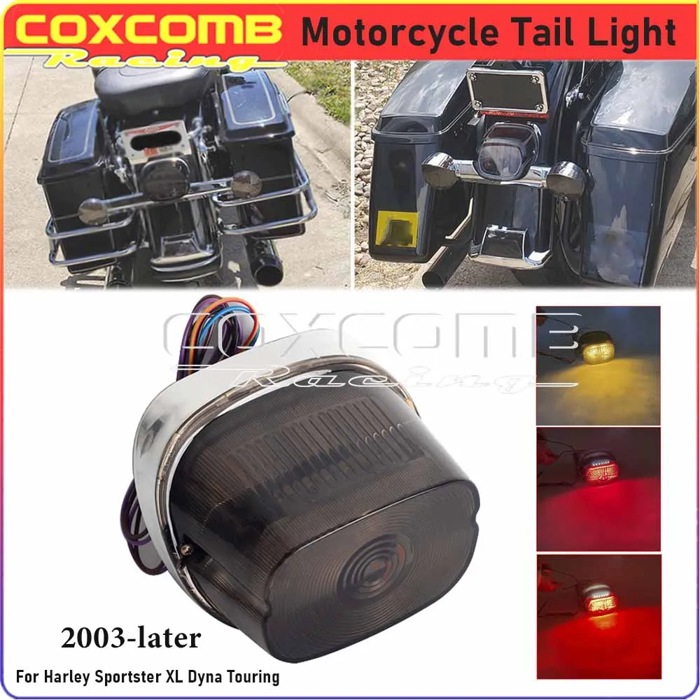 

Plug & Play Motorcycle Rear Brake Lamp Turn Signal Tail Light For Harley Sportster Dyna Electra Road Street Glide FXSTC Softail