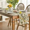 Spring Summer Lemon Tree Bird Flower Linen Table Runner Party Decor Reusable Kitchen Dining Table Runner Wedding Decorations 4