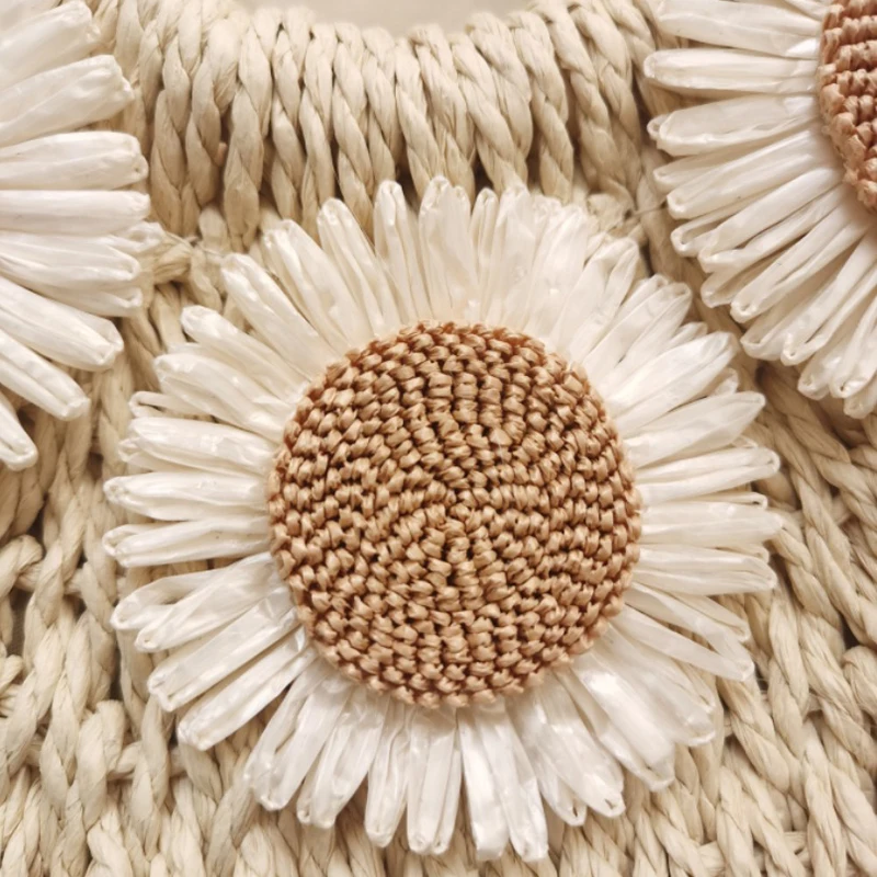 Summer Handmade Bags for Women Beach Weaving Ladies Straw Bag Wrapped Beach Bag Moon shaped Top Handle Handbags Totes