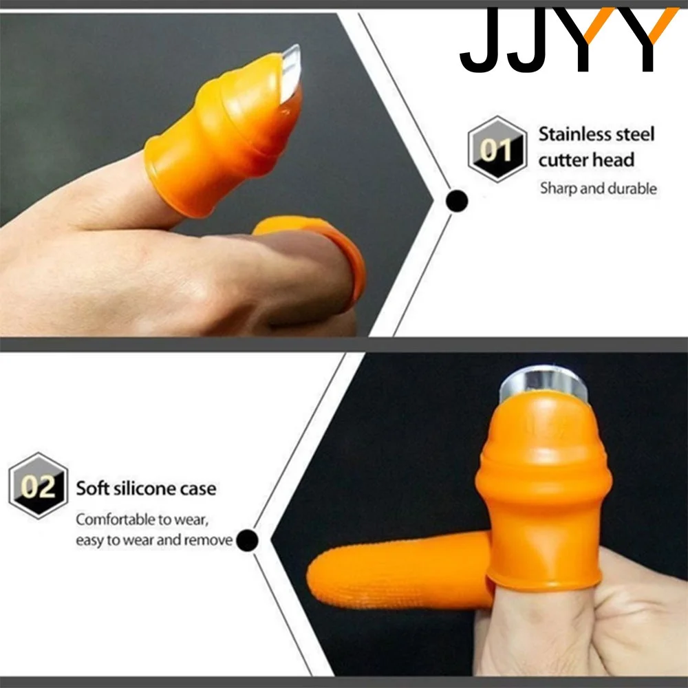 1Set/6PCS Silicone Thumb Knife Professional Harvesting Plant Knife Cut-resistant Finger Set Vegetable Garden Garden Orchard