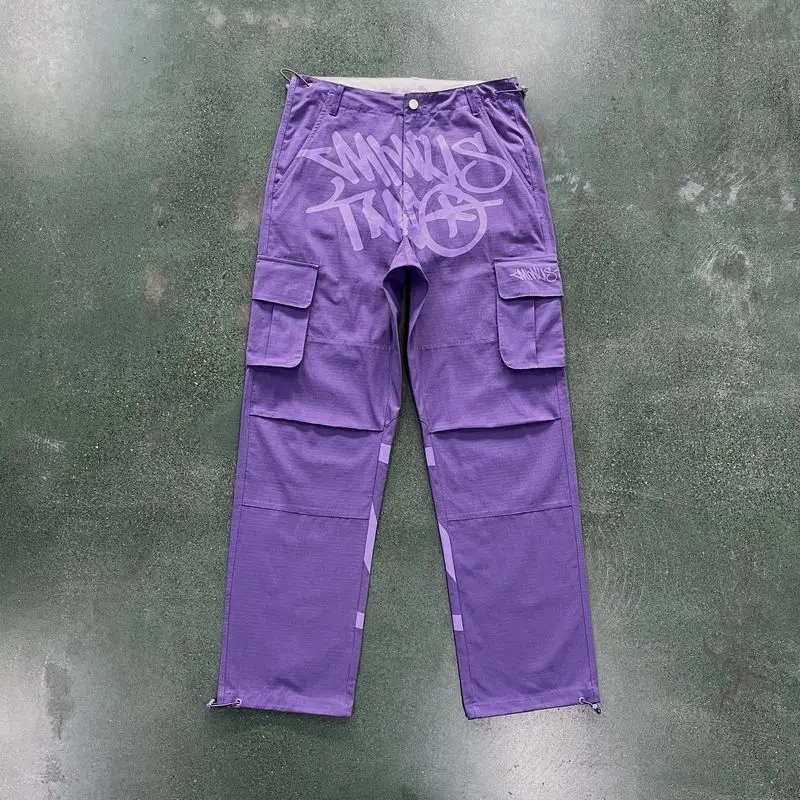 

2023 Minus Two Graff Cargos Men Pant Best Quality Cotton Purple Embroidery Original Design High Street Wear minustwo Trousers