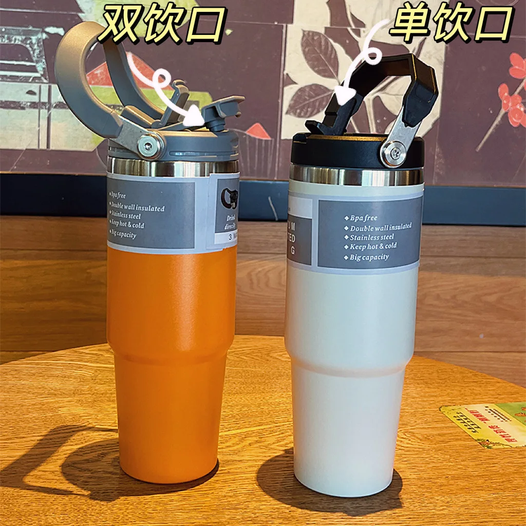 900ml Kpop Black & Pink Coffee Cup Thermal 30oz Stainless Steel Mug Tumbler  Portable Straw Cups Drinkware Thermos for Hot Coffee - AliExpress