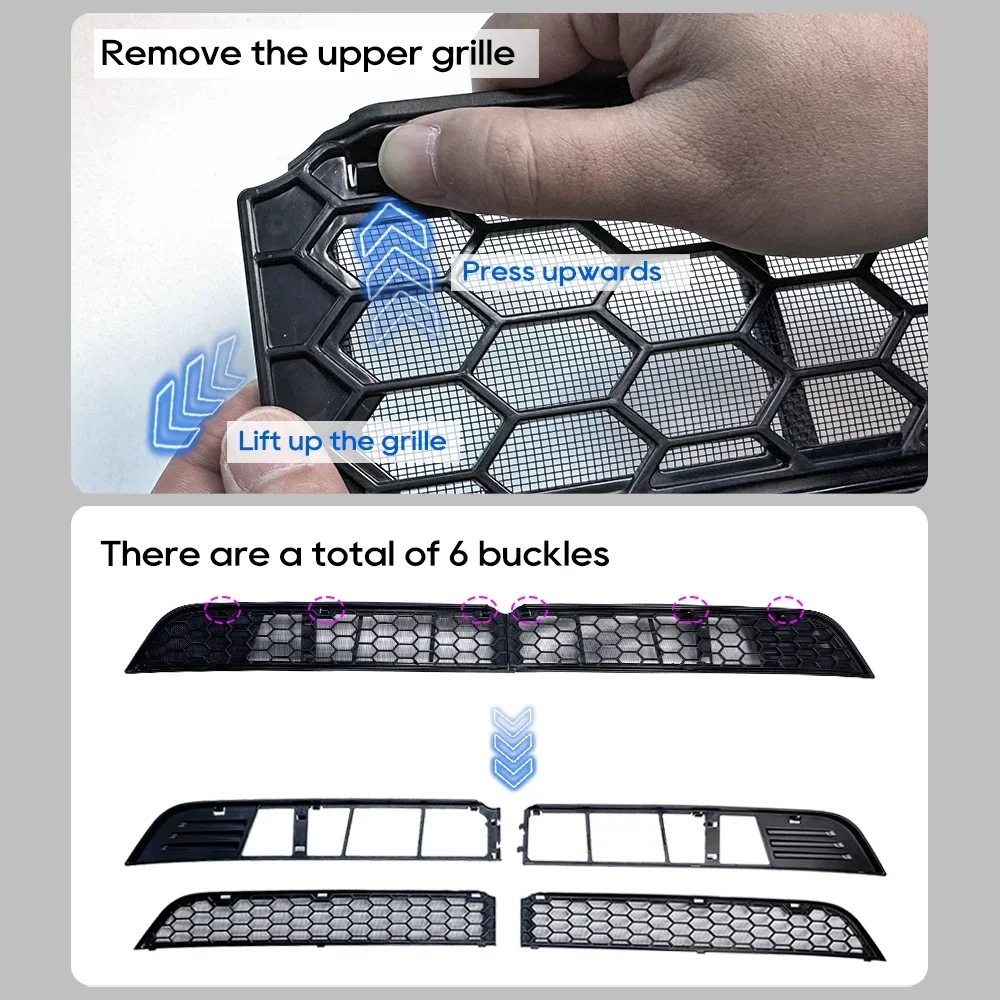 For Tesla Model Y Juniper 2025 Front Bumper Air Intake Mesh Grille Cover Removable Protection Anti Dust Insect Screen Car Decor