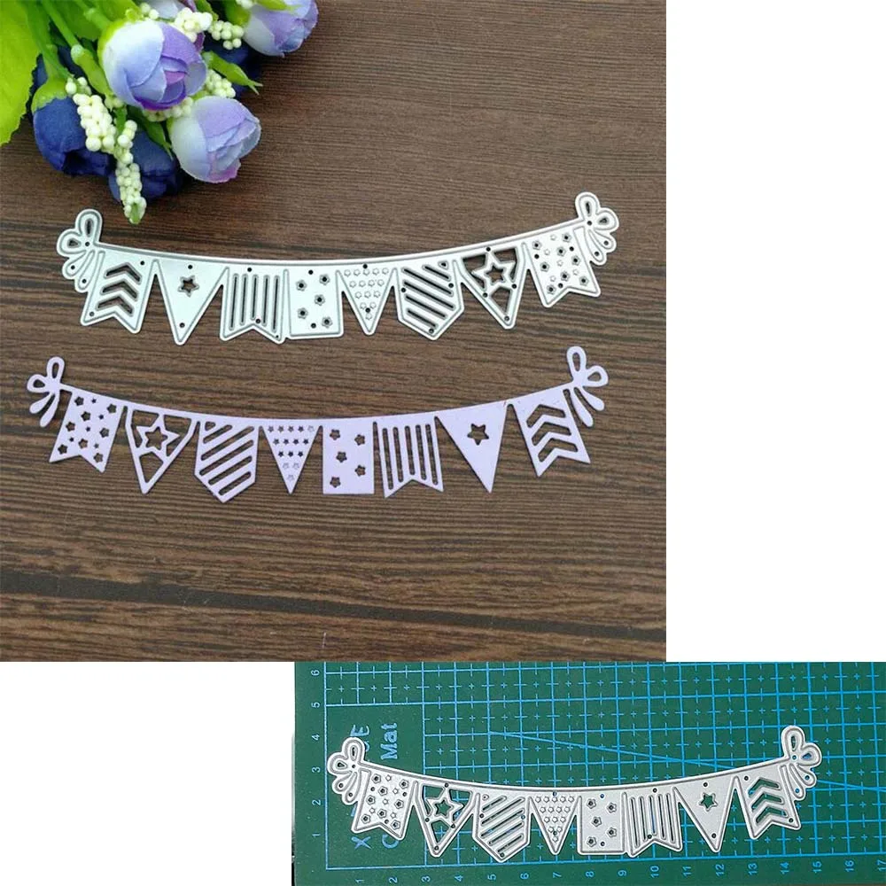 

Flag Banner Design Metal Die Cutting Dies Stencil Scrapbooking Photo Album Card Paper Blade Punch Embossing Craft DIY