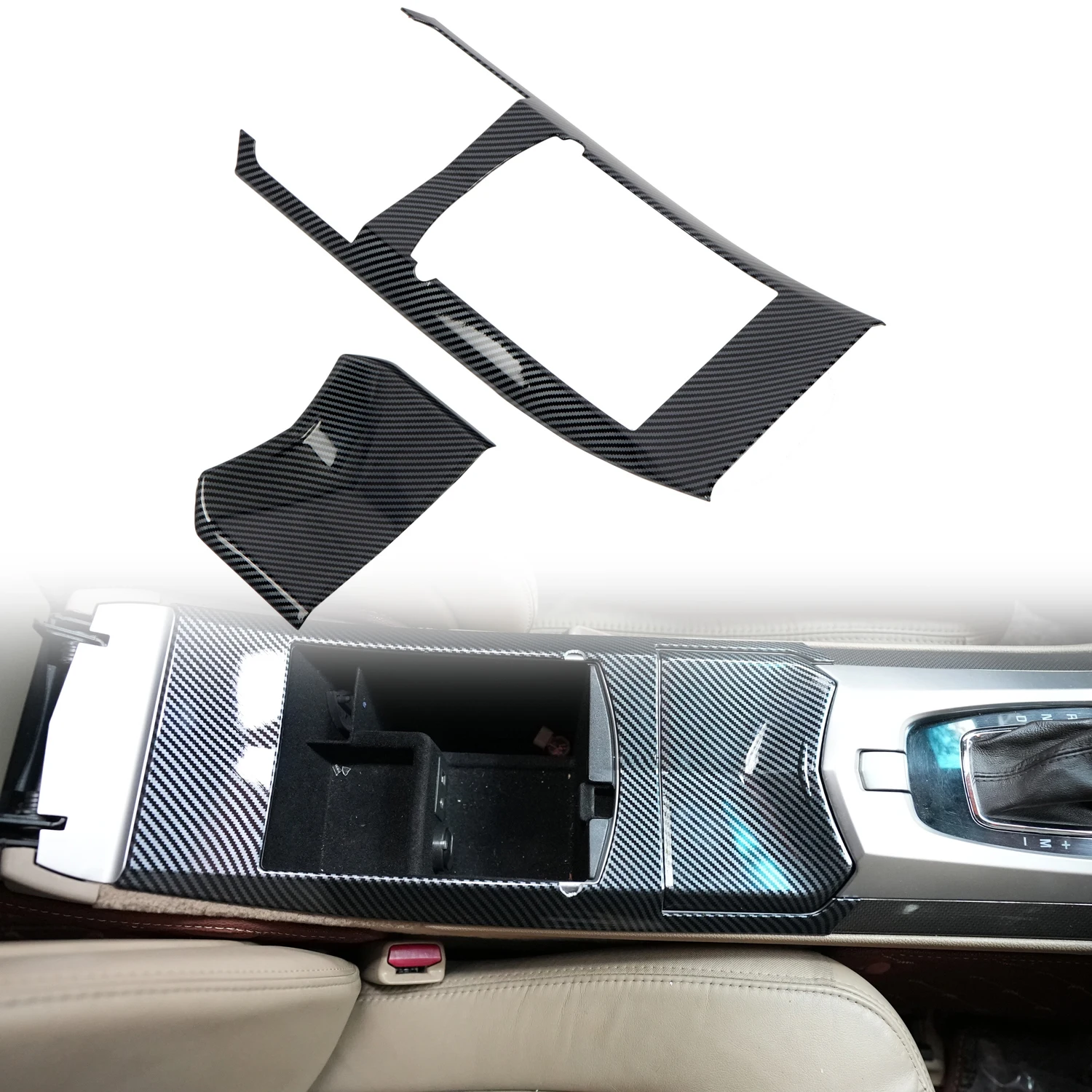 

Car Accessories For Cadillac CTS 2008 2009 2010 2011 2012 2013 ABS Carbon Fiber Grain Center Console Gear Shift Panel Trim Cover