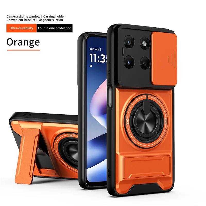 Armor Ring Phone Case with Lens Protection and Magnetic Stand Holder