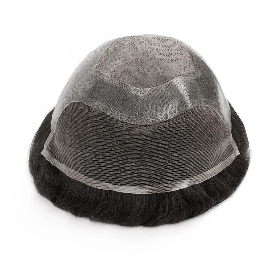 Toupee Men Mono PU Base Wig For Men Male Hair Prosthesis Breathable Lace Front Man Wig Capillary Prosthesis Replacement System 6