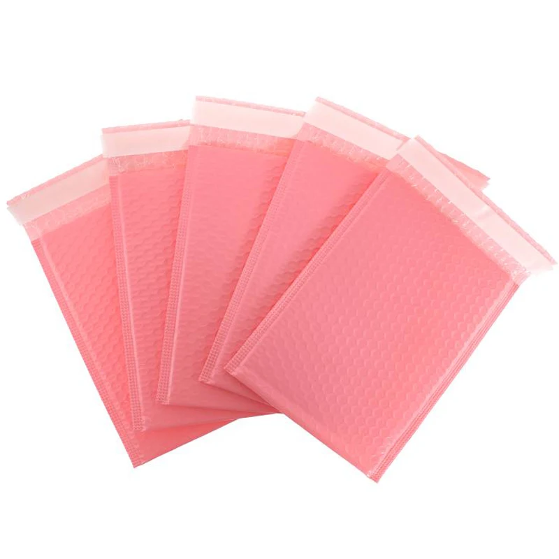 100pcs Bubble Mailers Padded Envelopes Pearl film Gift Present Mail Envelope Bag For Book Magazine Lined Mailer Self Seal Pink