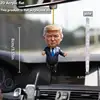 2d New Cute Cartoon Trump Necklace Pendant Acrylic Flat Car Pendant Keychain Pendant 1