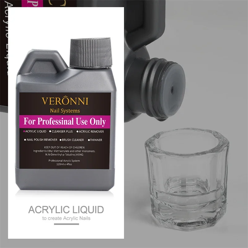120ml Acrylic Liquid Crystal Polymer Nail Acrylic Powder and Liquid Monomer for 3D Nails Art Professional Dipping Carving