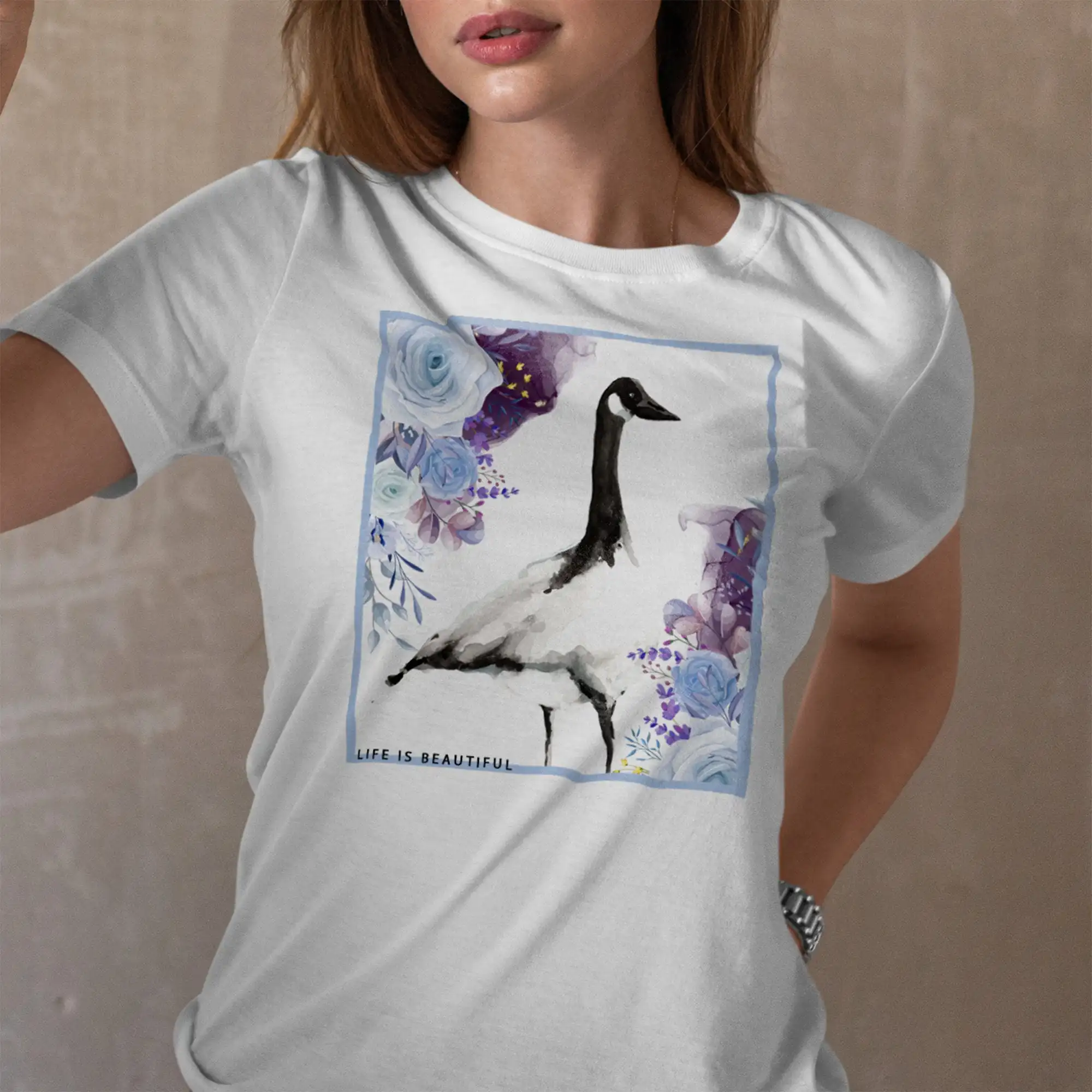 Maglietta Oca Canadese Maglietta Animale Maglietta Acquerello