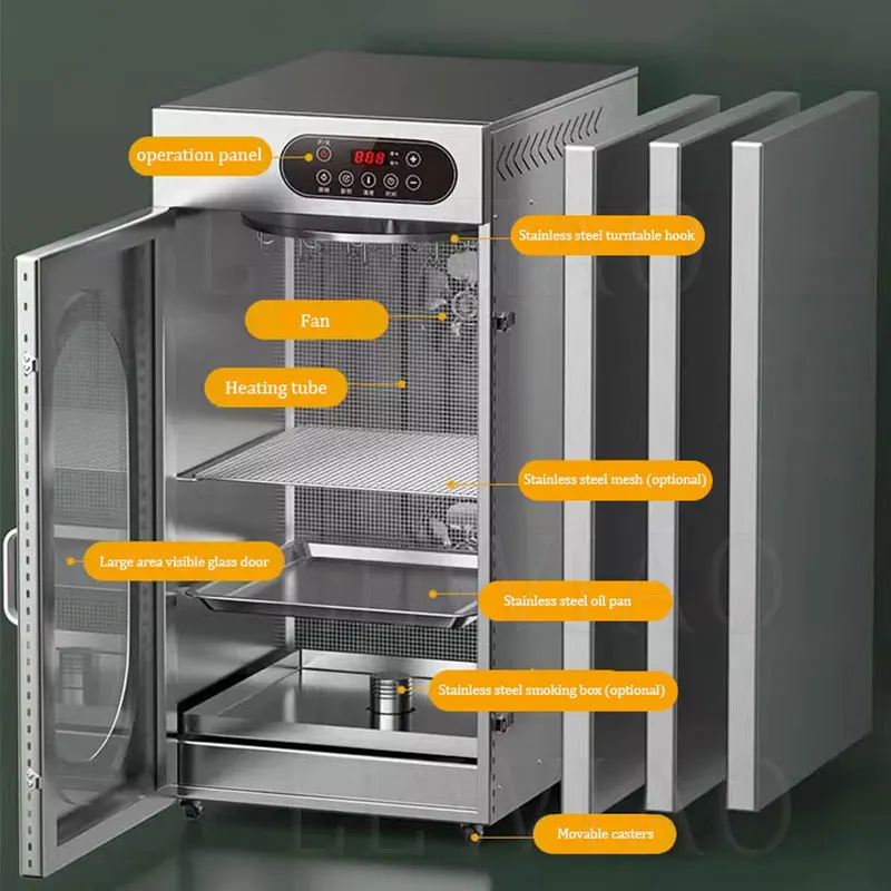 30Kg Sausage Meat Smoke Dryer Machine With 29 Hook Fish Smoker Oven Meat Smoker Machine 3