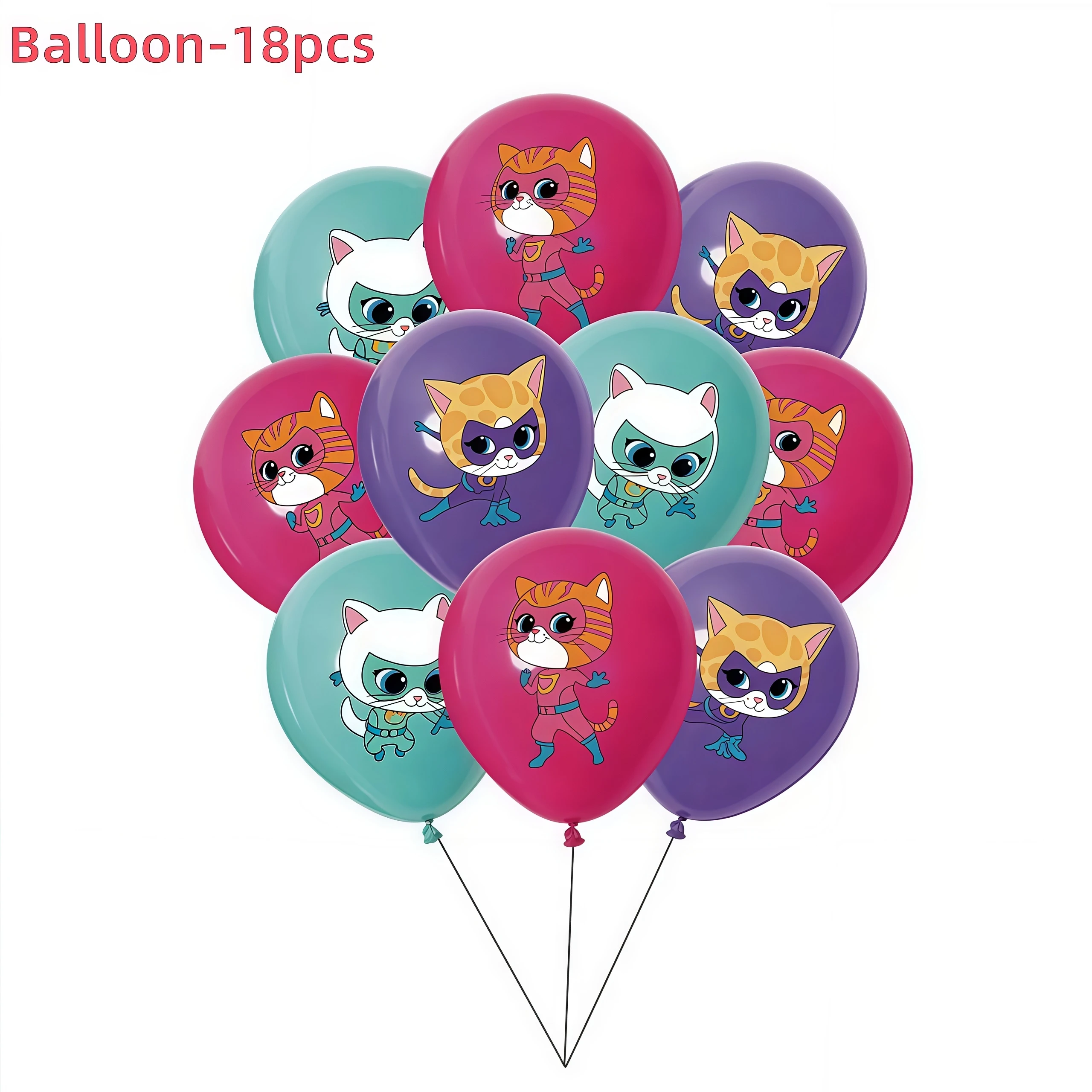 SuperKittyed Geburtstagsparty-Zubehör, Cartoon-Katze, Einweggeschirr, Pappbecher, Teller, Serviettenhintergrund, Kind, Babyparty, Dekoration – Detail 11