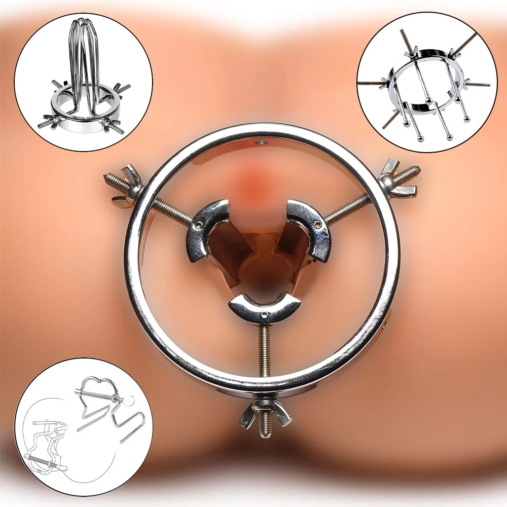Adult Games Vaginal Expander Anal Plug Anus Cleaner Expansion Stimulator Trainers Metal Buttplug Sex Toys for Couples Women Men anal plug dilator vaginal expander