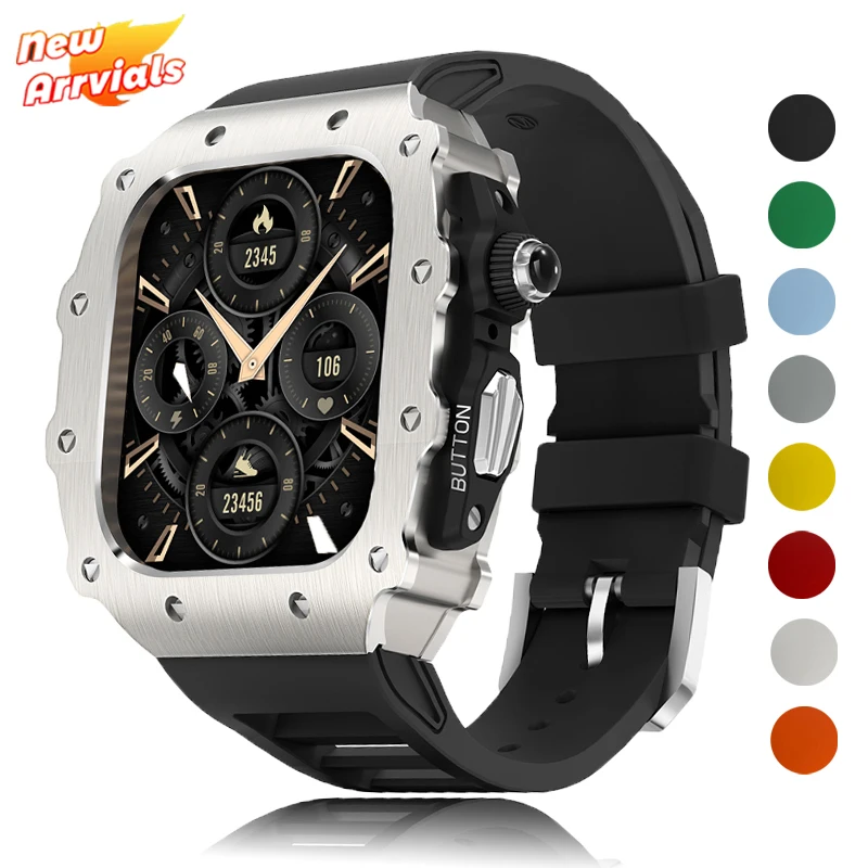 Deluxe Silicone Strap and Stainless Steel Watch Case Kit