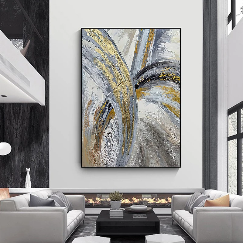 Thick Textured Gold Tree Oil Paintings Abstract Gold Wall Decor Handmade  Paintings 3D Palette Knife Canvas Wall Art for Living Room Elegant Bedroom