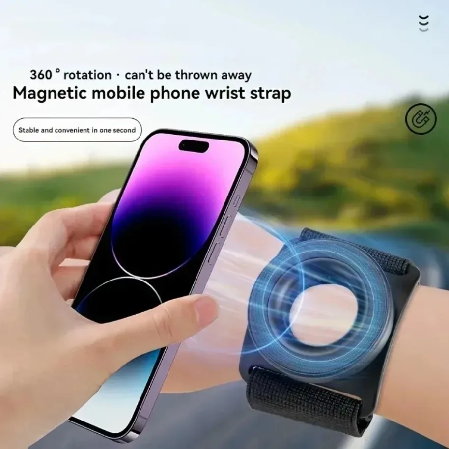 2025 New Strong Magnetic Suction Bracket Mount Mobile Phone Holder Wrist Strap Arm Dedicated For iPhone 17-12 Pro Max Samsung