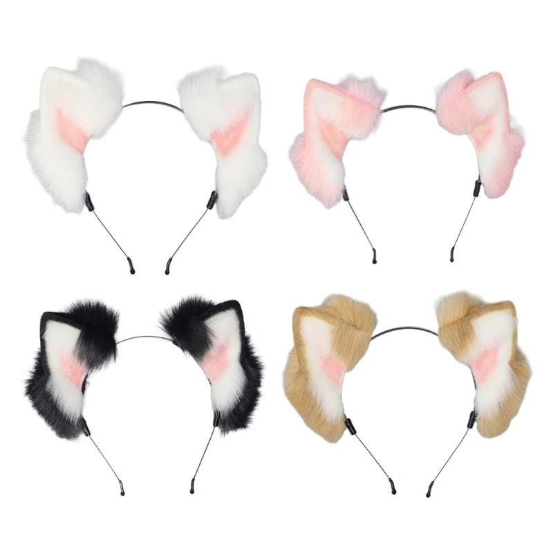 Halloween Cartoon Ears Hair Hoop Woman Headband Makeup Headband for Easter Carnivals Cosplay Hair Accessories N7YF