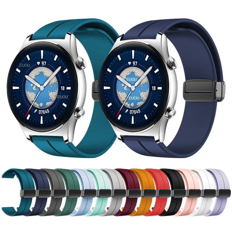 Chiusura Magnetica Fascia Di Ricambio Per Honor Watch Gs 3/Gs Pro Cinturino In Silicone Per Honor Magicwatch 2 46Mm 42Mm/Es Bande Braccialetto