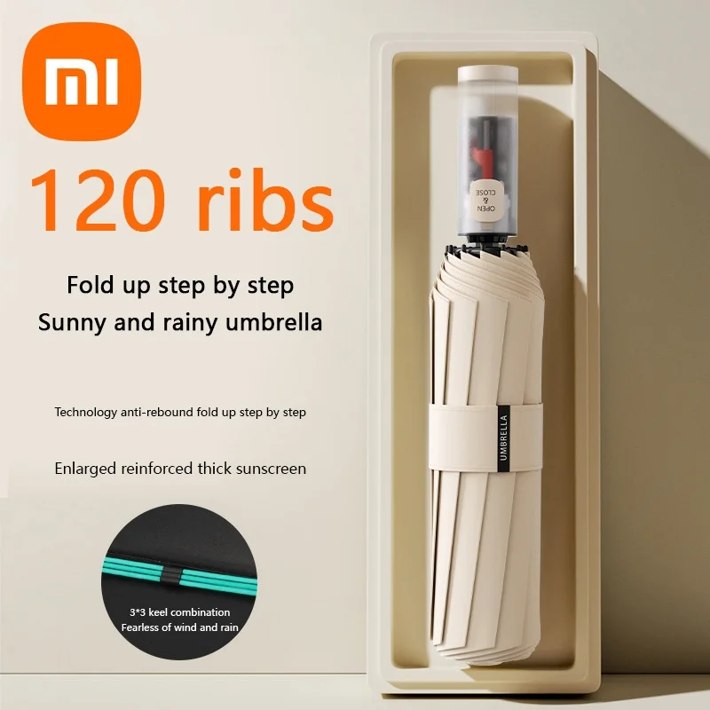 Xiaomi 120 Ribs Fully Automatic Folding Sun Umbrella Rain Shine UV Protection