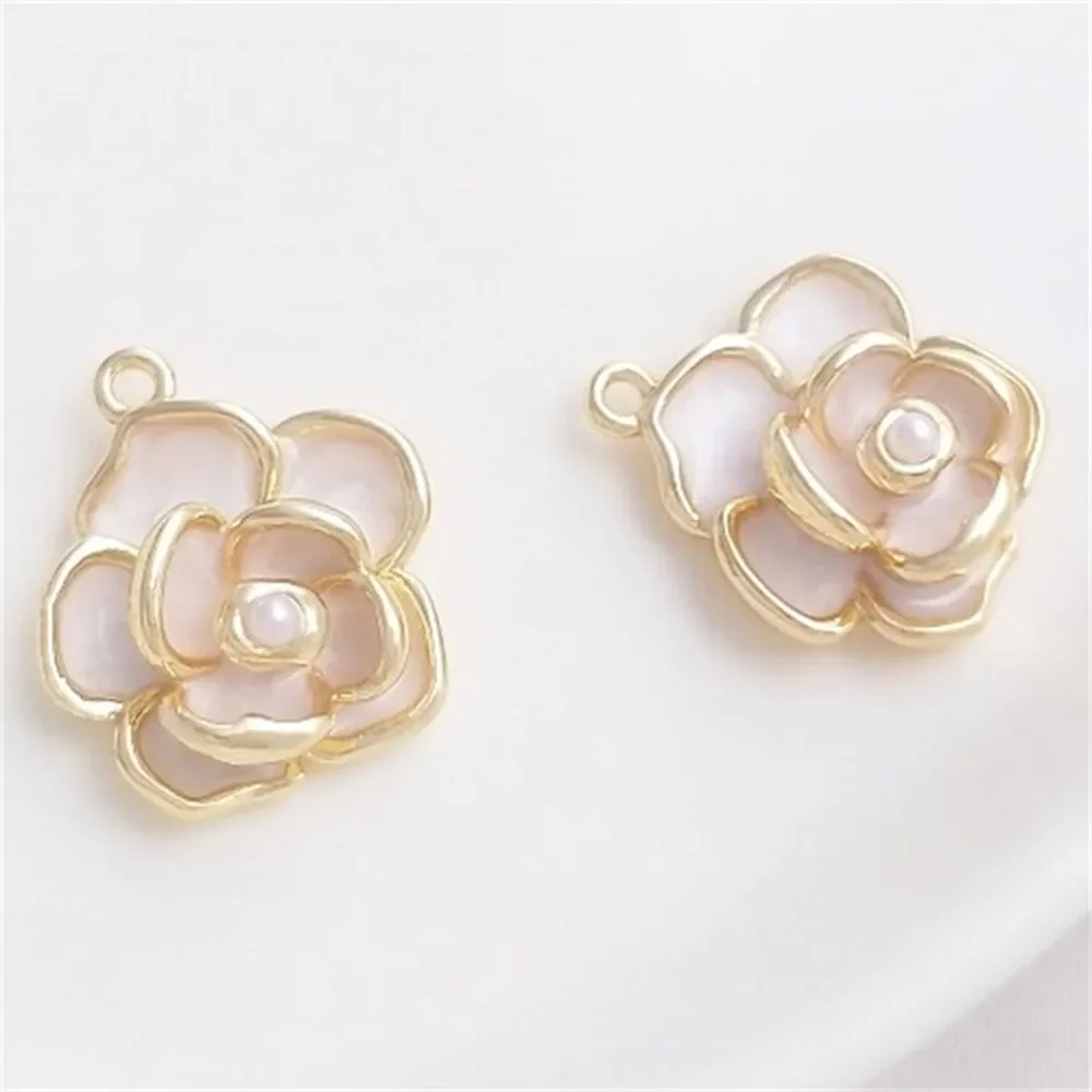 

14-каратное позолоченное искусственное украшение с картиной маслом, жемчужное ожерелье ручной работы «сделай сам», подвеска в виде цветка, браслет, ювелирный кулон K451