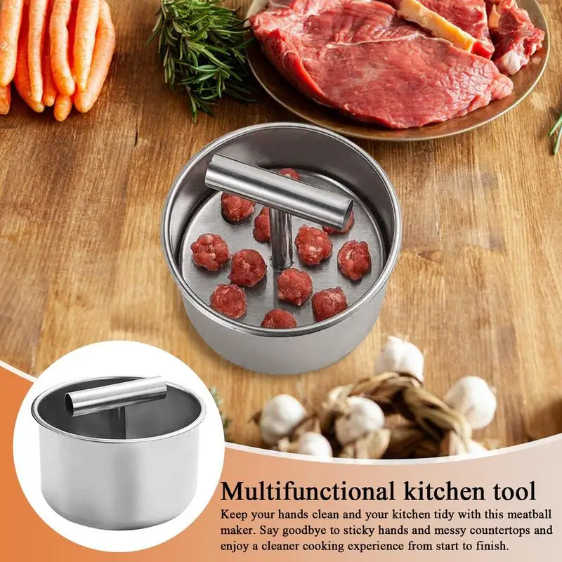 Stainless Steel Meatball Press Mould 6/12 Holes Meatball Maker Kitchen Household Hand Extruded Making Tools Meat Shaper