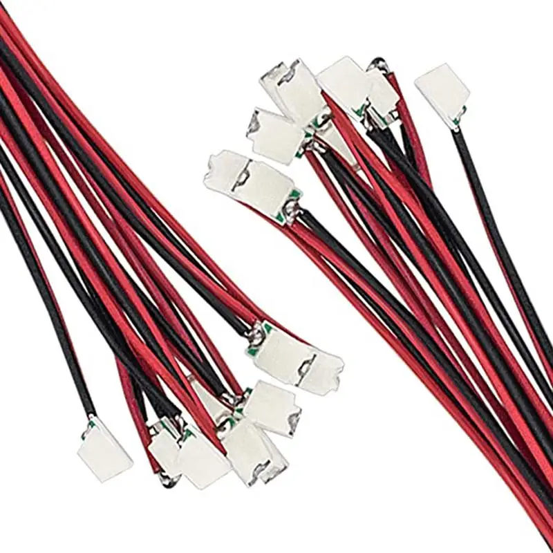 50pcs SMD LED Model Light 0402 0603 Micro Led Pre-Soldered Chip Wired 3V Railway Train DIY Model Building Kits Toy Leads Wires 2