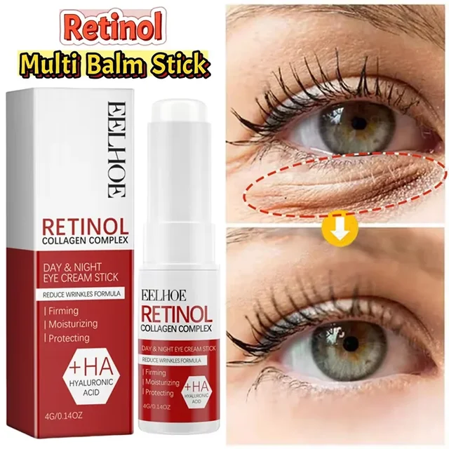 Retinol Eye Cream Collagen Multibalm Stick Reduce Wrinkles Eye Bag Hyaluronic Acid Anti Dark Circle Puffiness Eye Care Products 1
