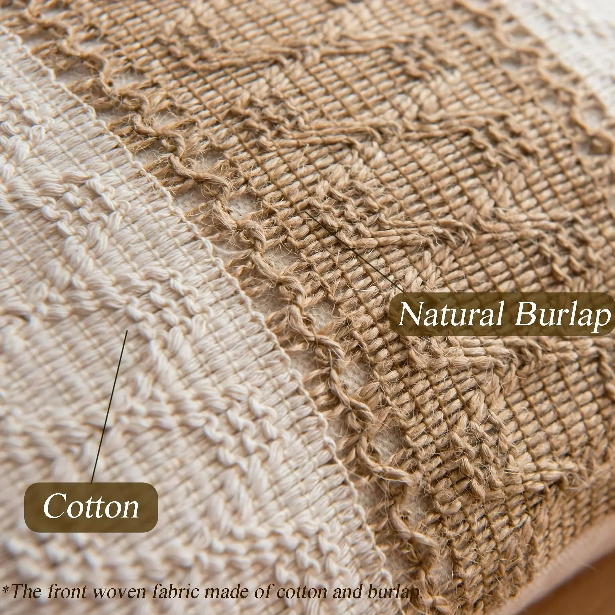 Woven Farmhouse Boho Neutral Decorative Throw Pillow Cover