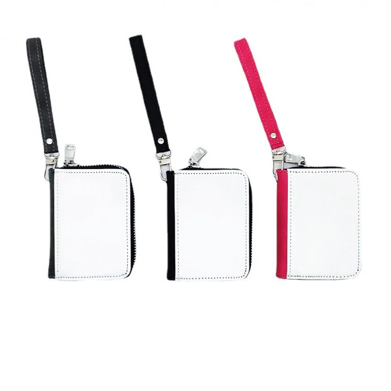 Sublimação pu Coin Purse com Strap Zipper Bolsas em Branco Sublimação Carteira Presentes da Família Kid 10 Pcs por Lote - Imagem 4